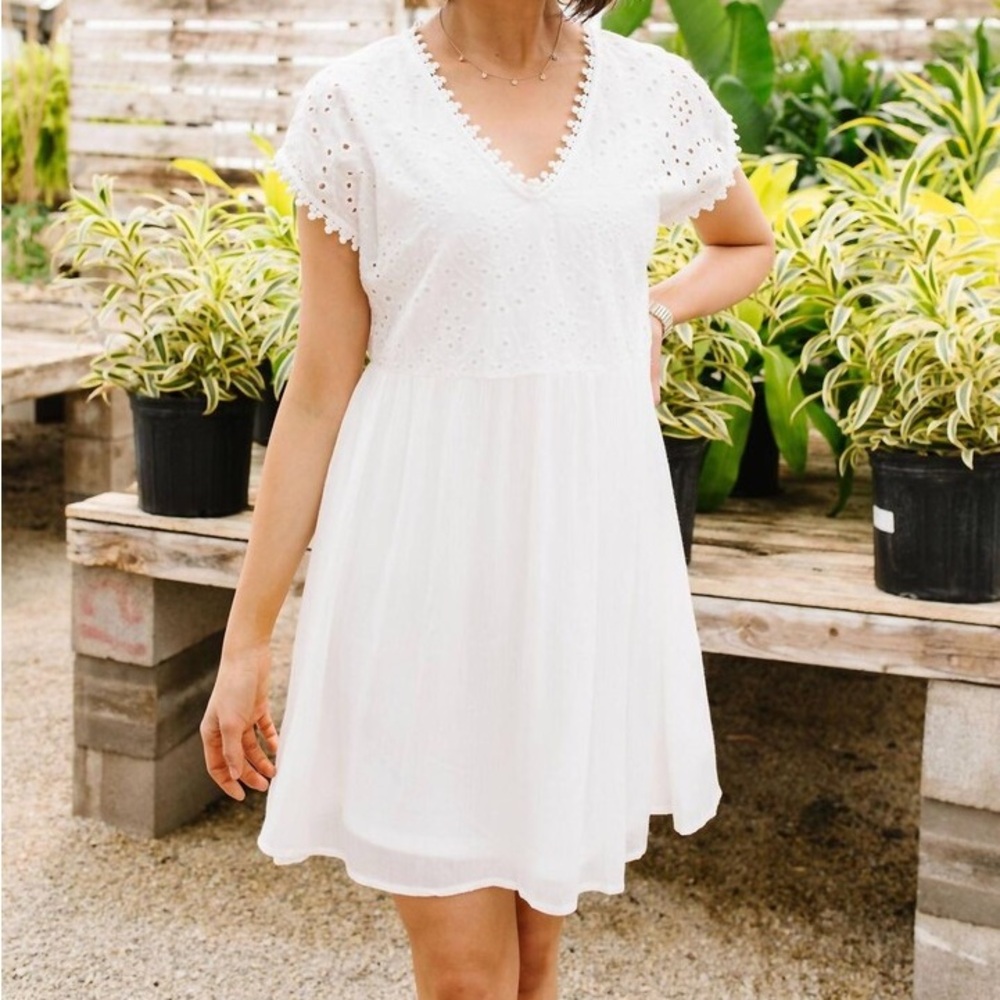 Andree white eyelet dress